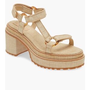 Cult Gaia Elka platform sandals raffia